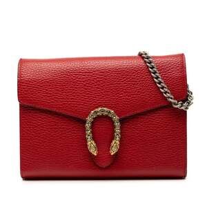 GUCCI Red Leather Shoulder Bag